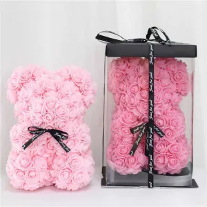 دب وردي تيدي بطول-Teddy Rose Bear