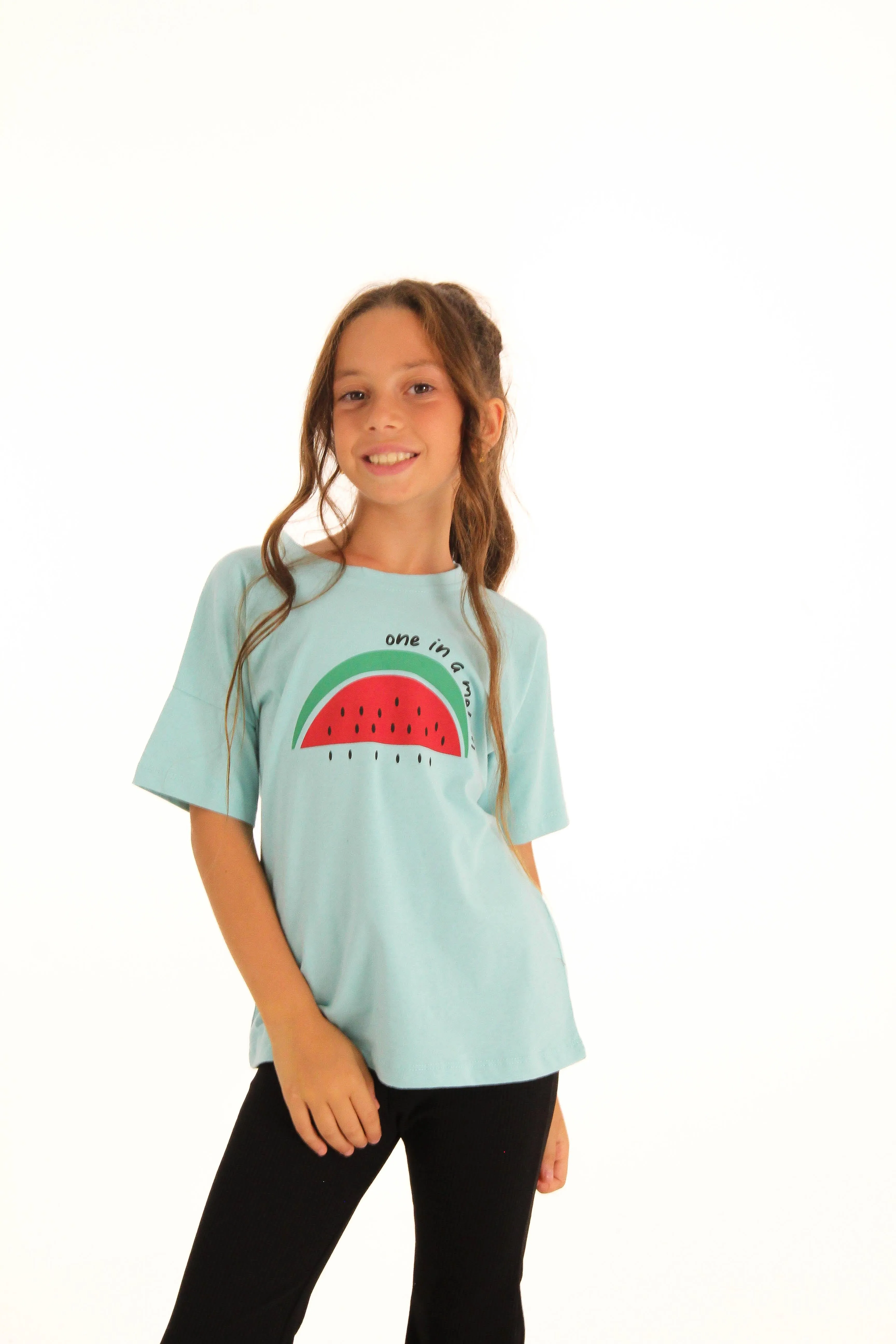2li kisa kollu baskili unisex çocuk tshirt