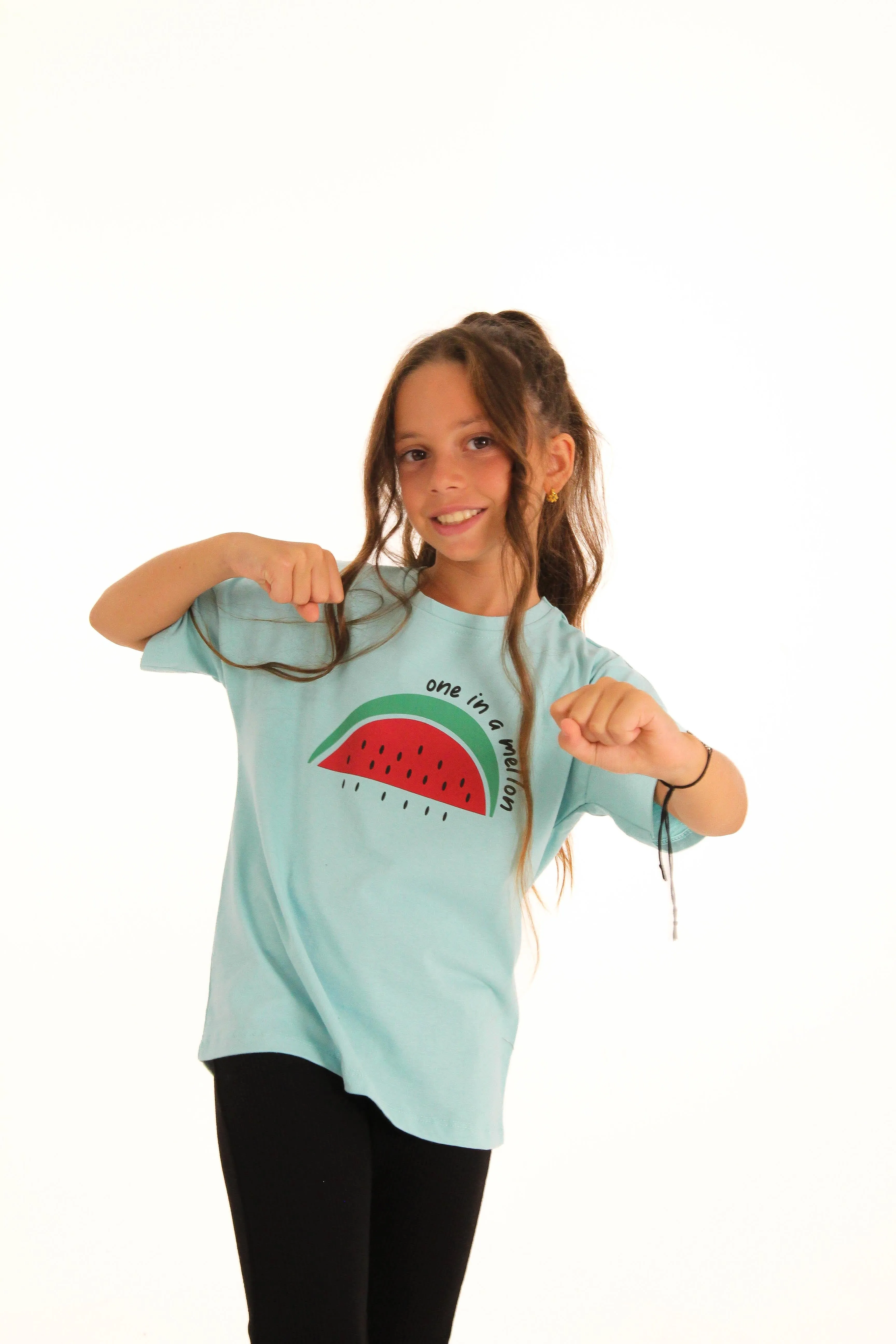 2li kisa kollu baskili unisex çocuk tshirt