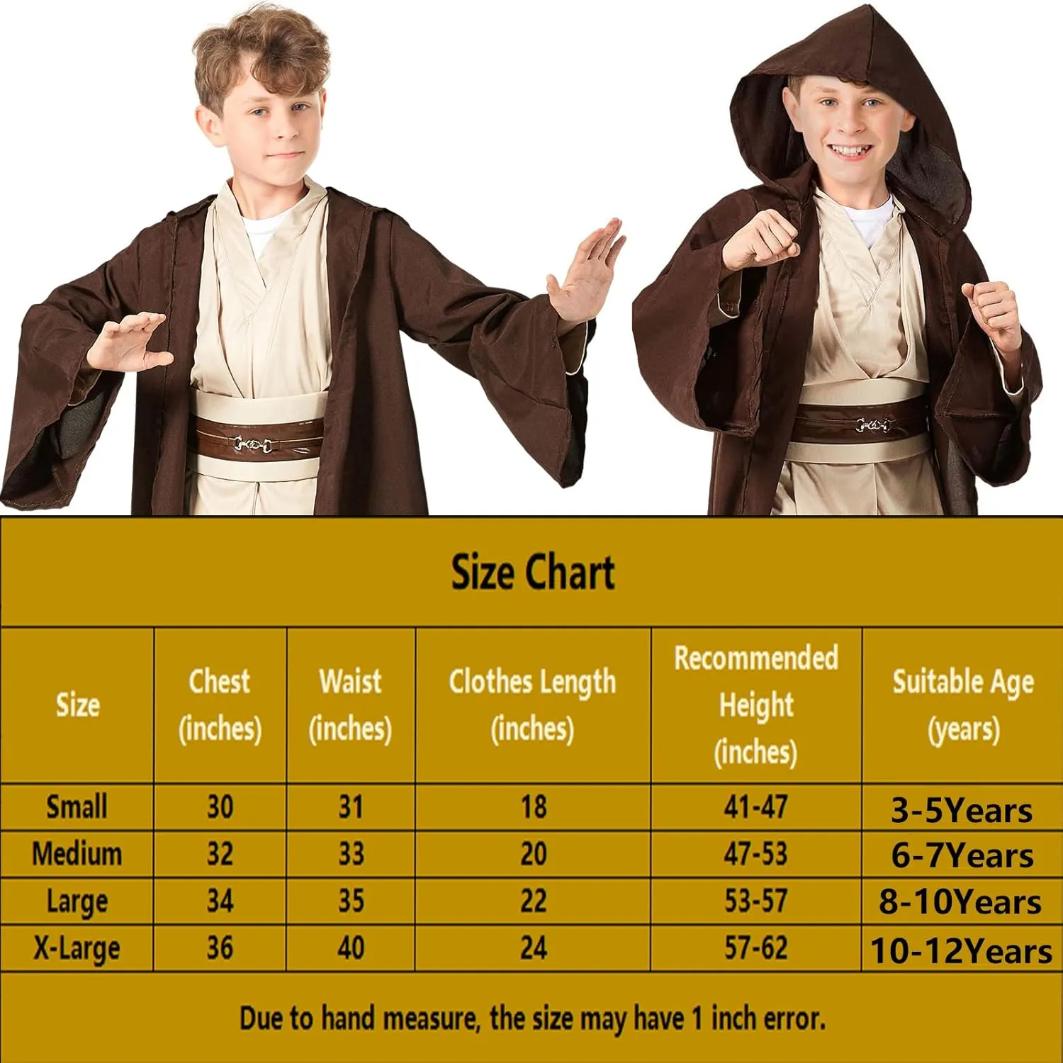 5Pcs Knight Costume Kids Knight Lightsaber Master Cloak Tunic Outfit Hooded Robe Pants Belt Halloween Costume Props