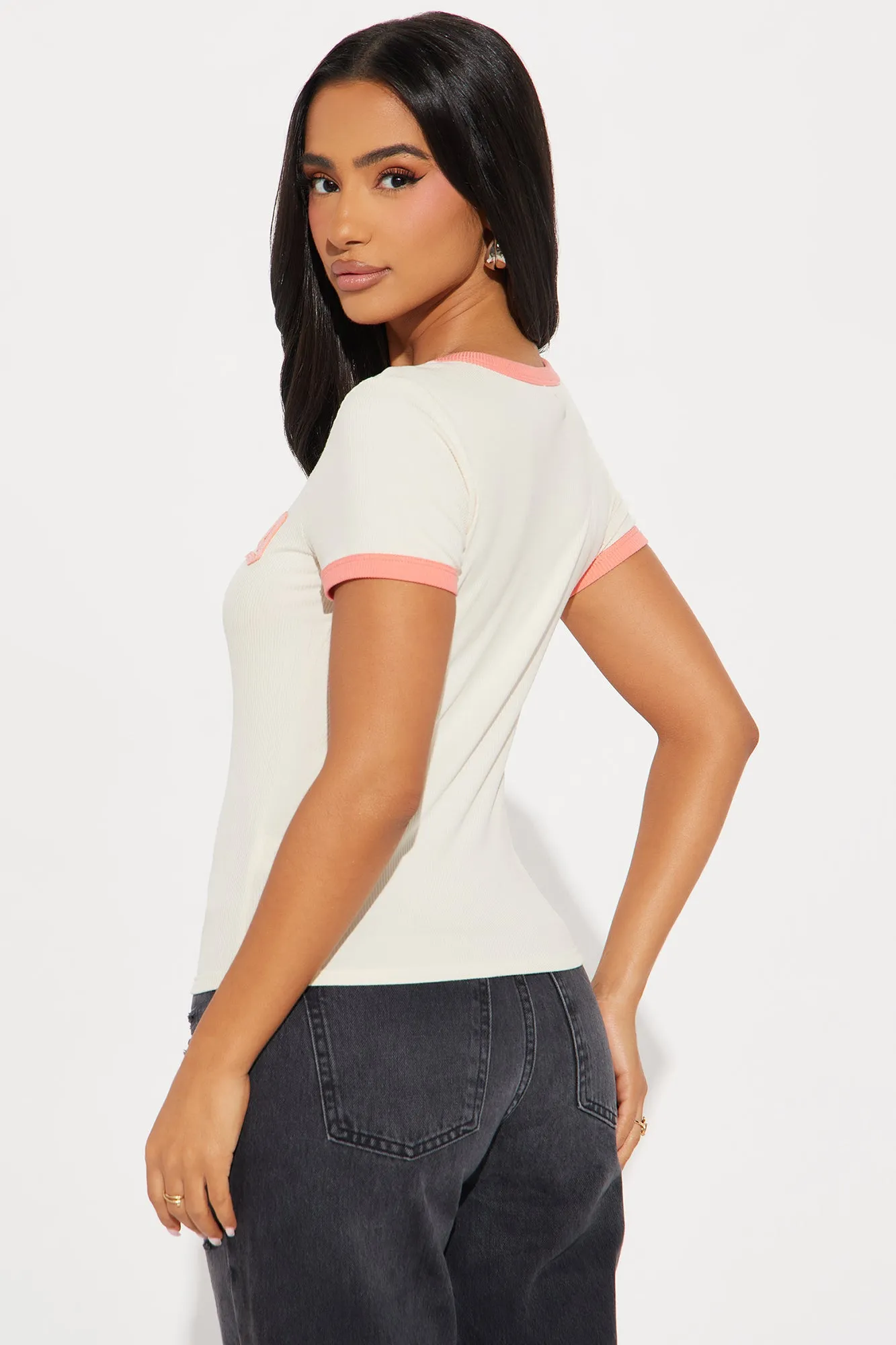 90's Baby Ringer Tee - Tan