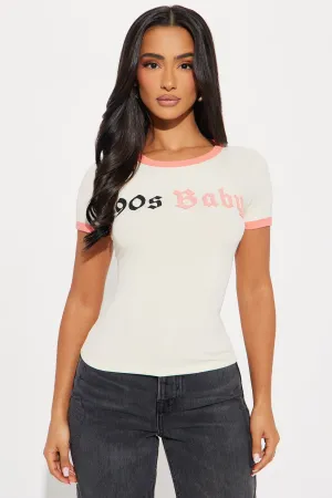 90's Baby Ringer Tee - Tan