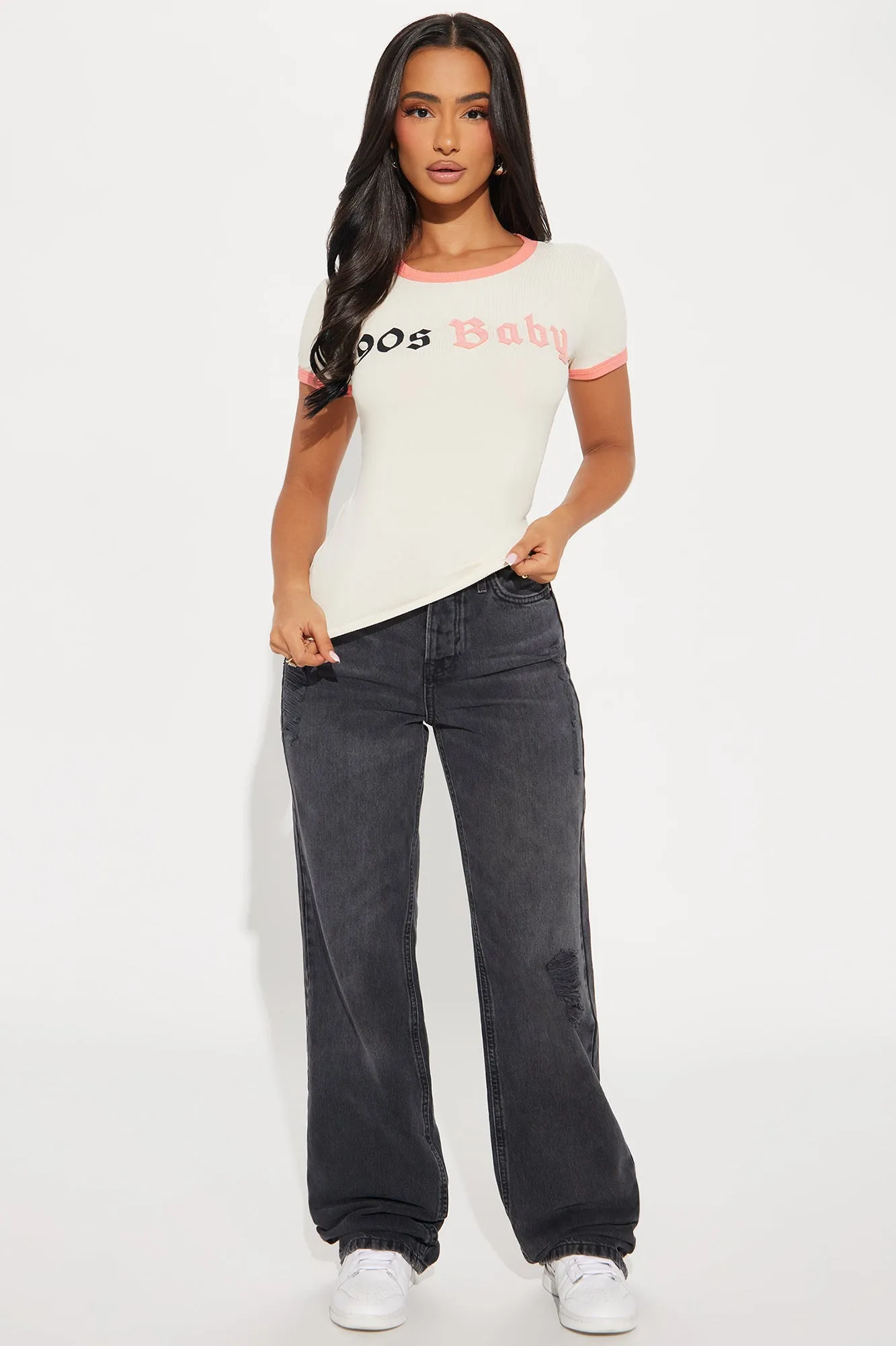 90's Baby Ringer Tee - Tan