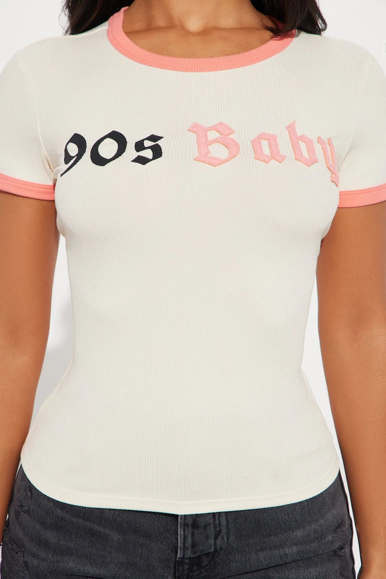 90's Baby Ringer Tee - Tan