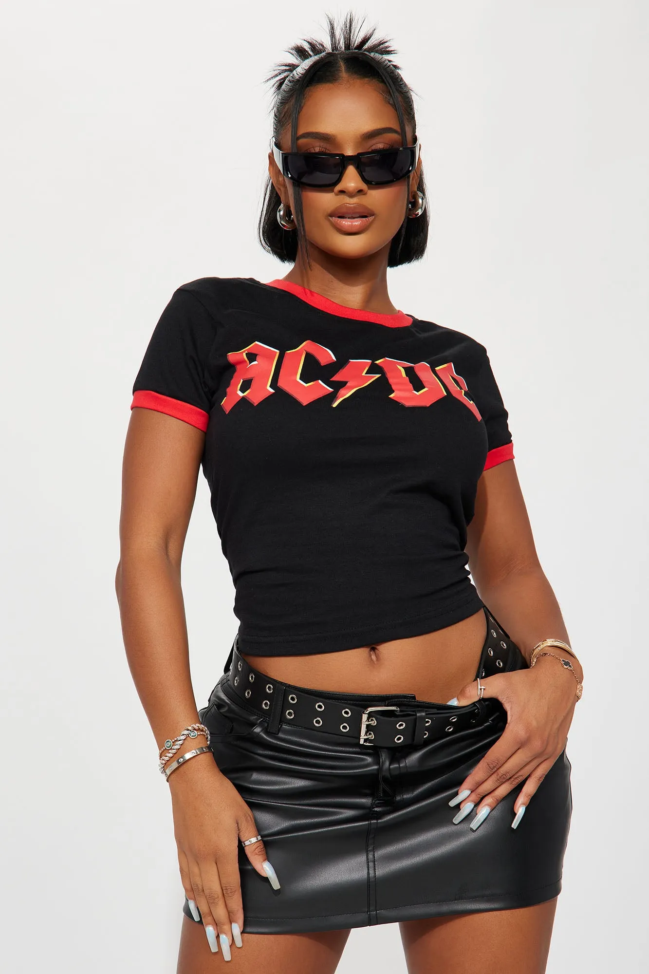 ACDC Rocker Ringer Tee - Black/Red
