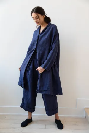 Album di Famiglia | Linen Easy Coat in Navy