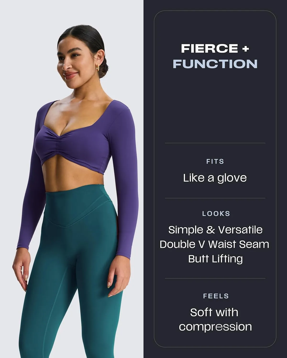 Aoxjox High Waisted Workout Siren Leggings for Women Hidden Scrunch Butt Lifting Tummy Control Yoga Pants 26"