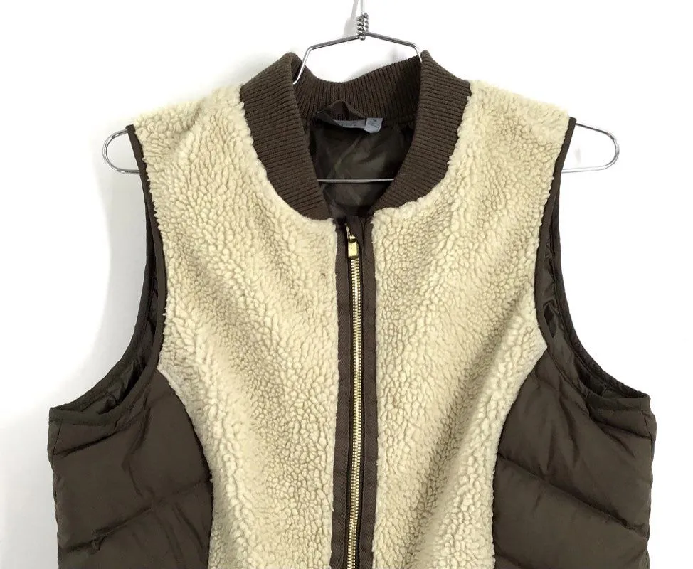 Athleta Women's Brown Beige Puffer Vest - Size Medium