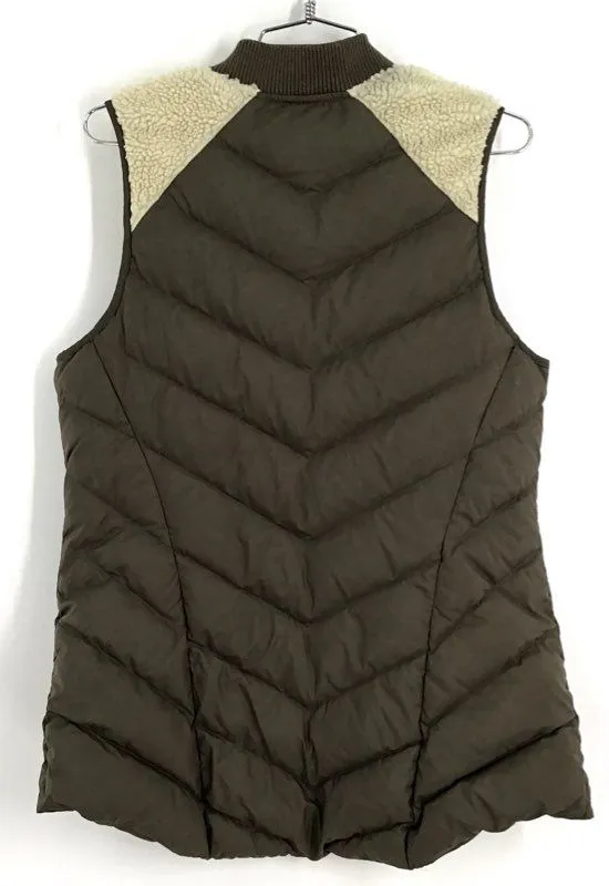 Athleta Women's Brown Beige Puffer Vest - Size Medium