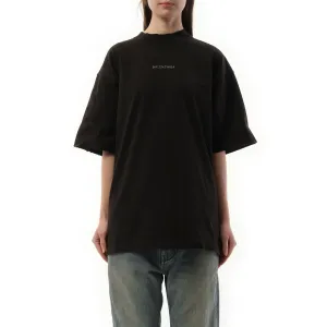 Back Strass Medium Fit T-Shirt in Faded Black