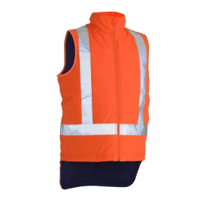 Bisley BV0379XT Taped Hi-Vis Puffer Vest TTMC-W and NSW Rail compliant Orange