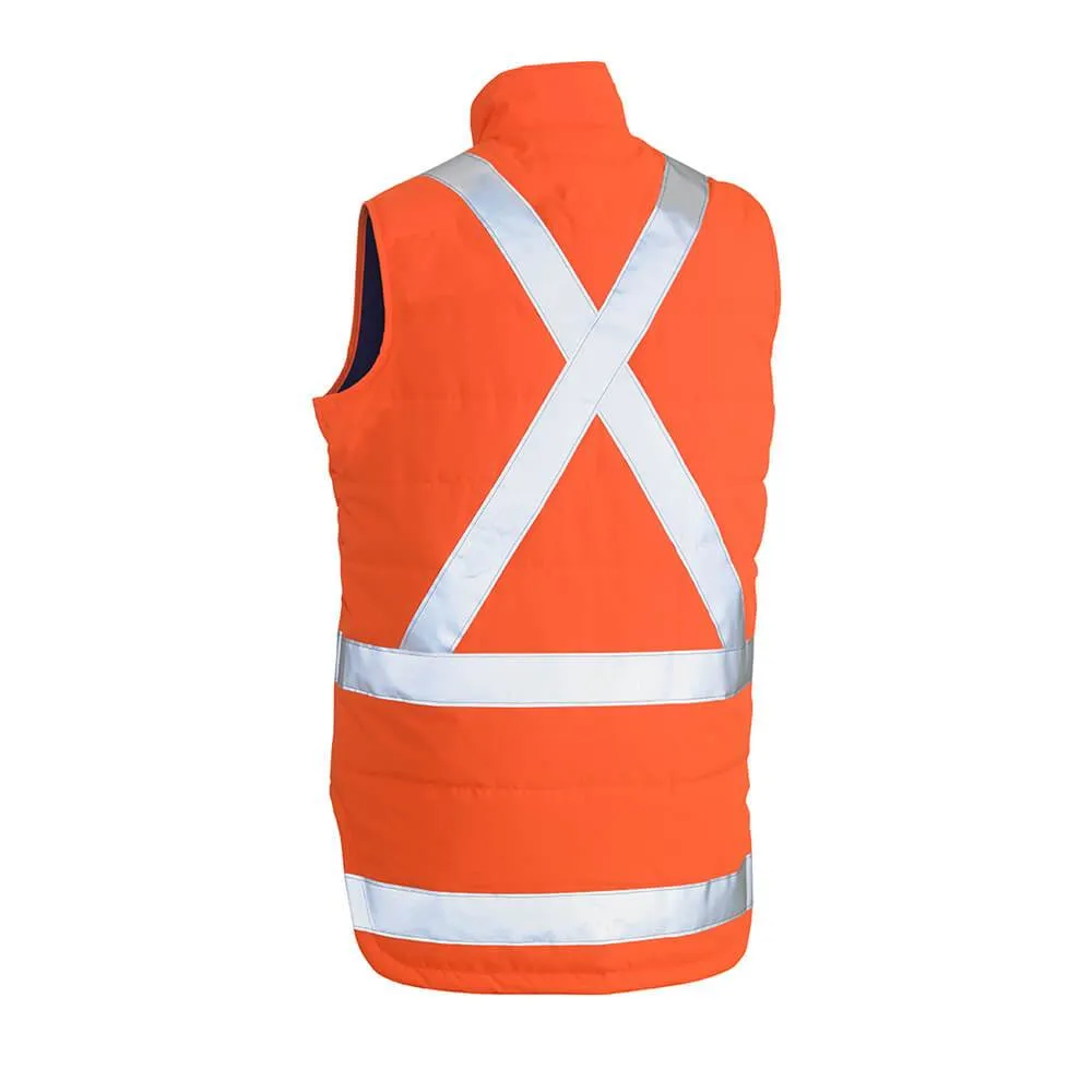 Bisley BV0379XT Taped Hi-Vis Puffer Vest TTMC-W and NSW Rail compliant Orange