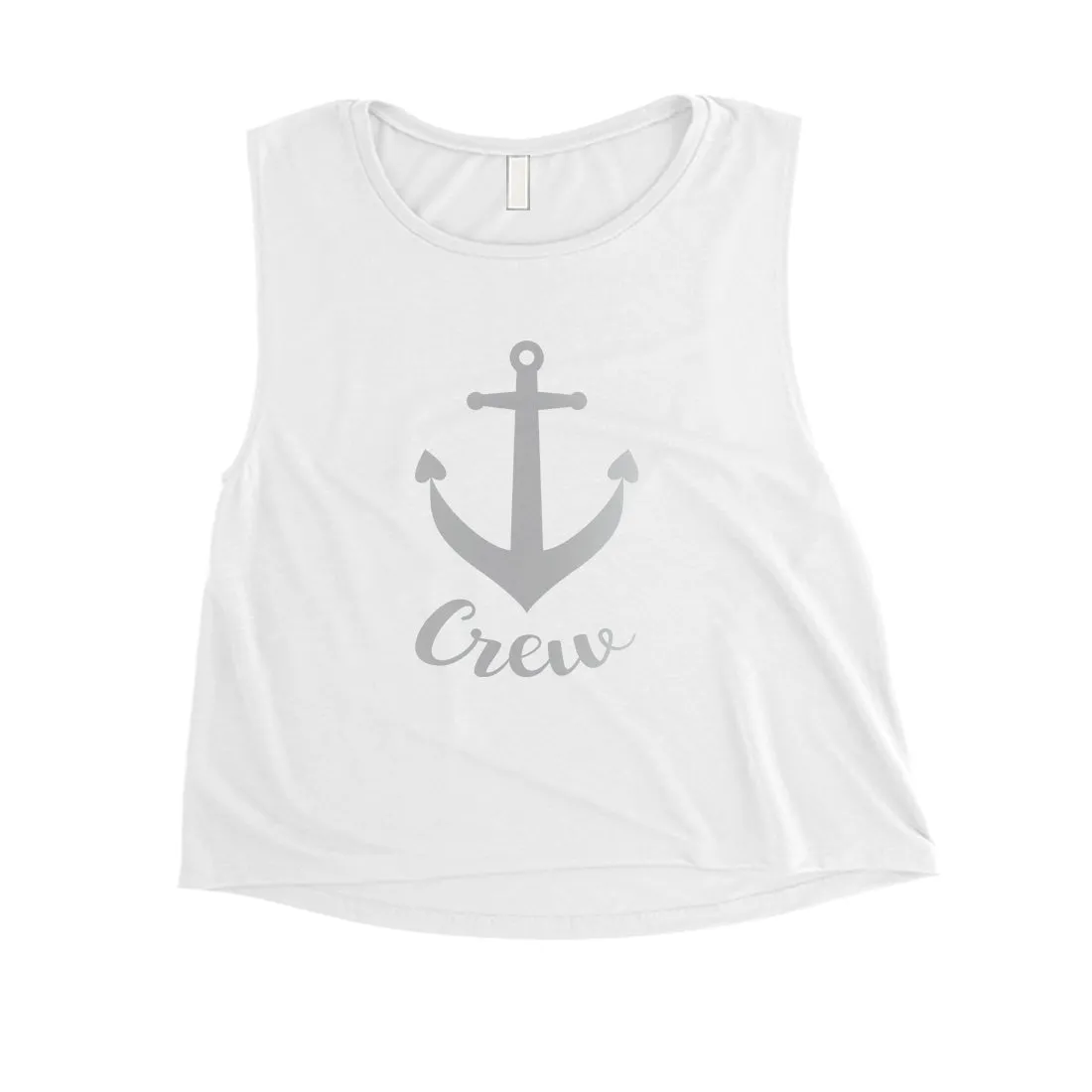 Bride Crew Anchor-SILVER Womens Crop Top Heartfelt Fun Bridal Gift