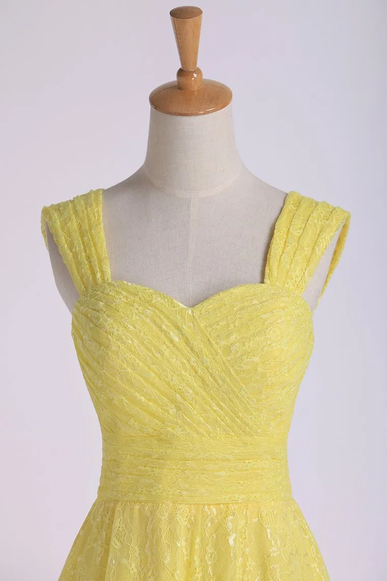 Bridesmaid Dresses Straps A Line Knee Length Lace