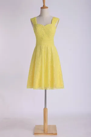 Bridesmaid Dresses Straps A Line Knee Length Lace