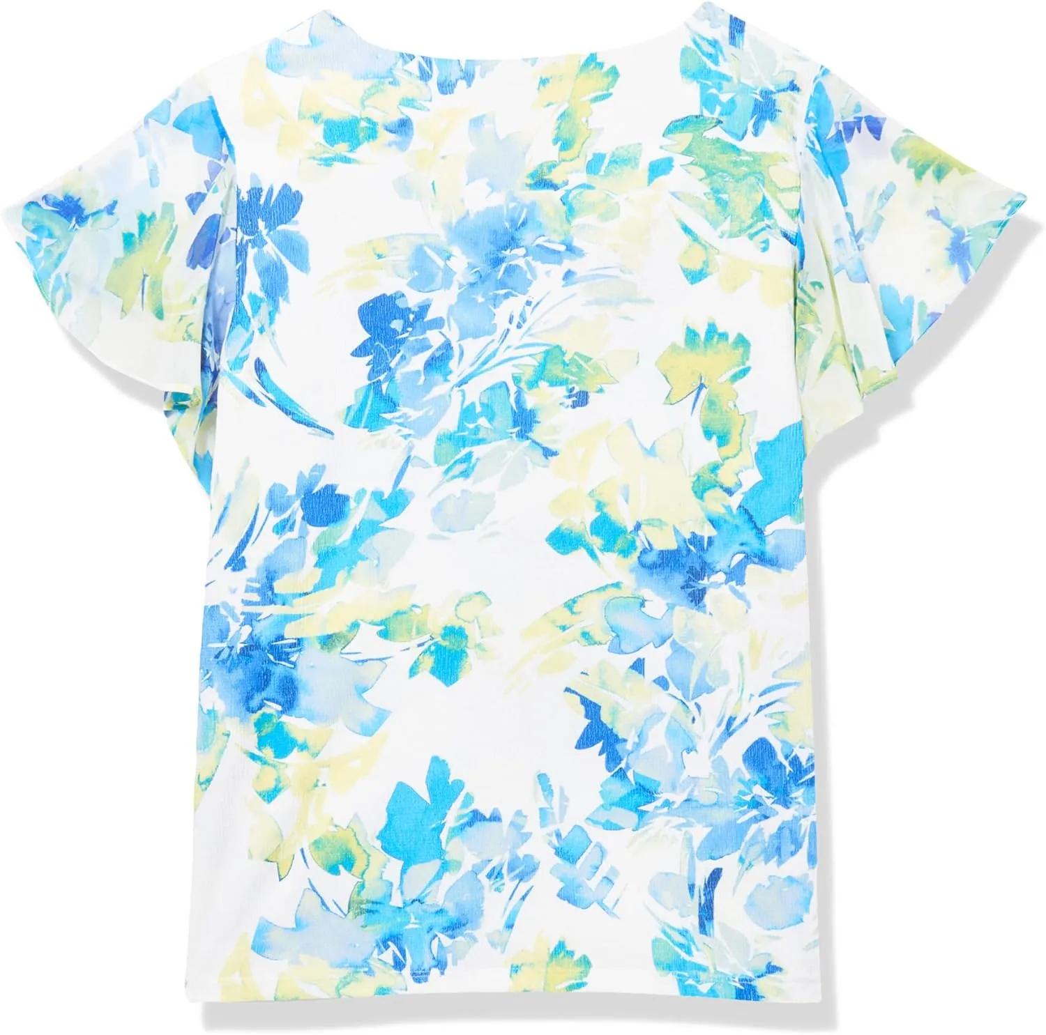 Calvin Klein Women's Ruffle Sleeve Knit T Shirt