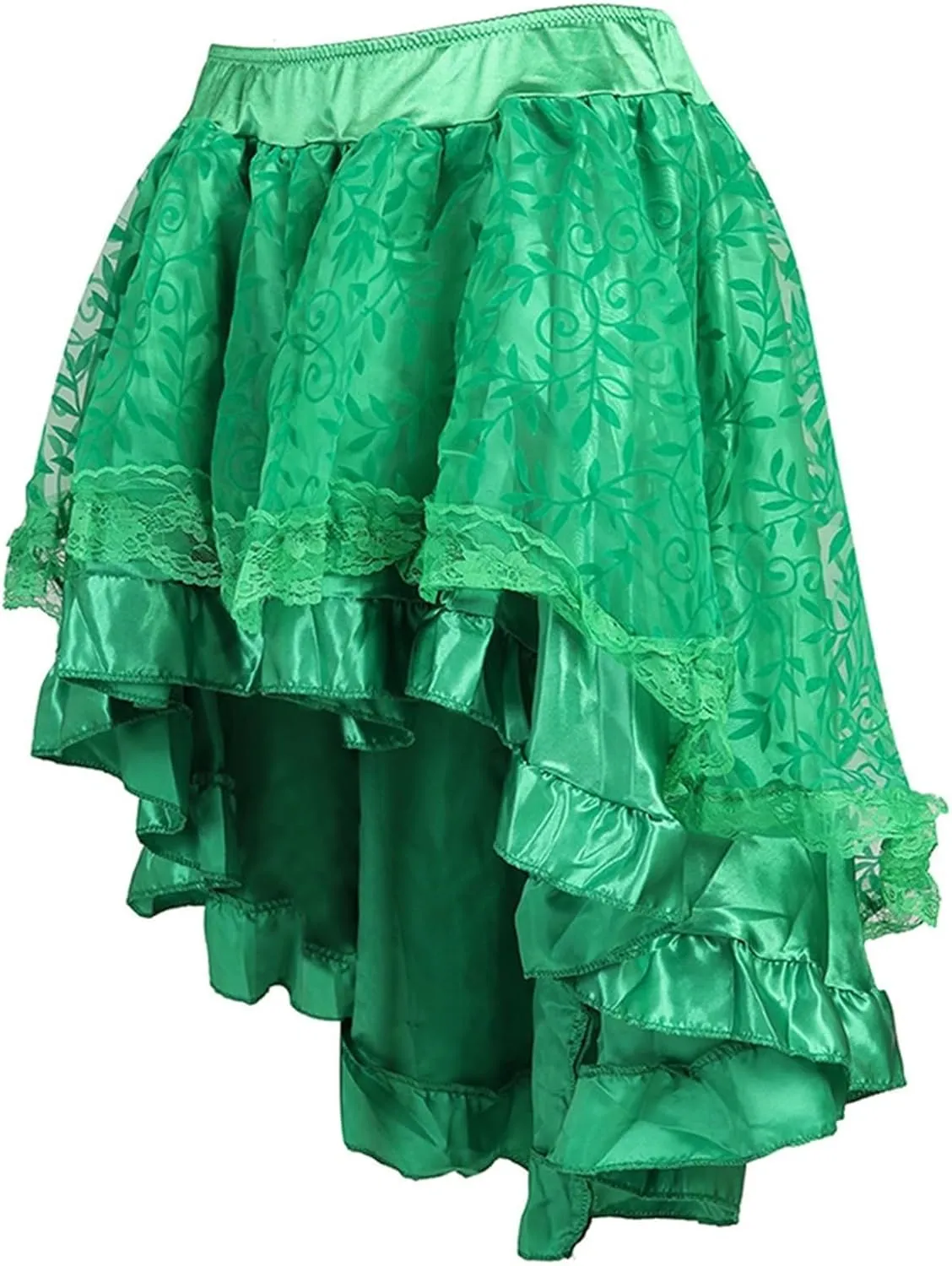 Casual Skirts for Women High Waisted Velvet Trim Elastic Waist A-Line Midi Skirt with Zipper Detail and Irregular Hem