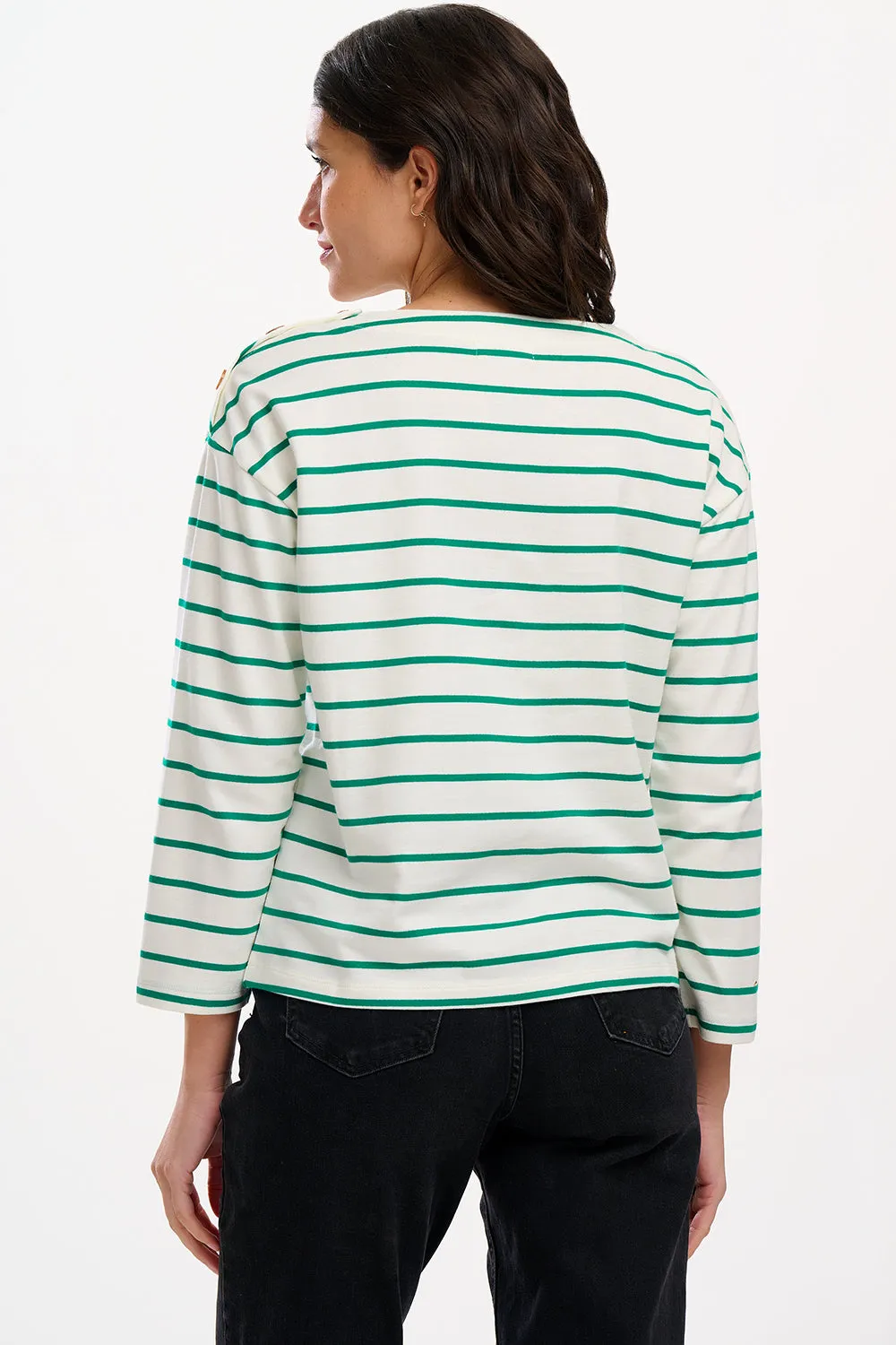 Celine Brenton Top - Green Stripe