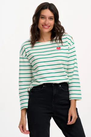 Celine Brenton Top - Green Stripe