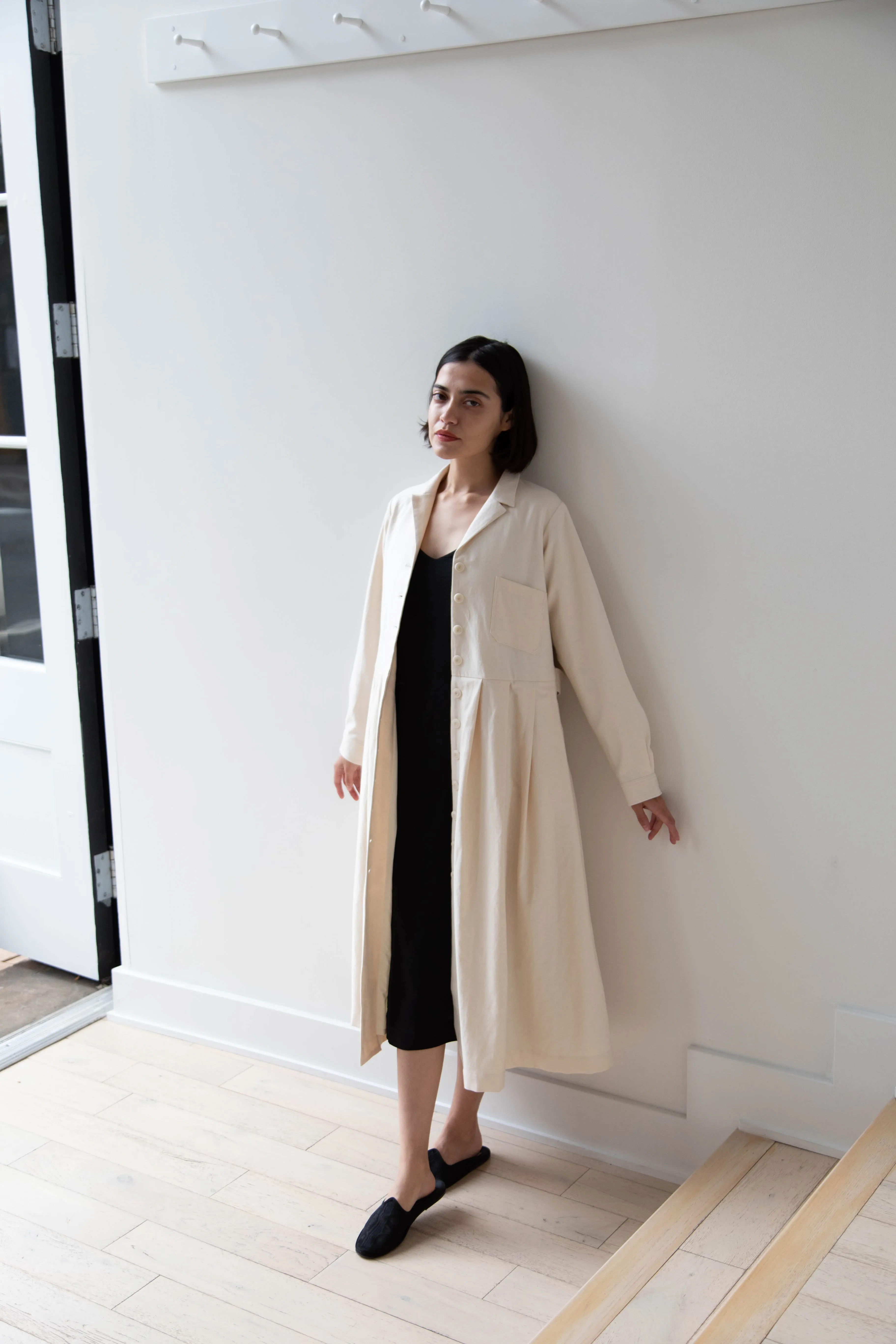 École De Curiosités | Dina Coat Dress in Ivory