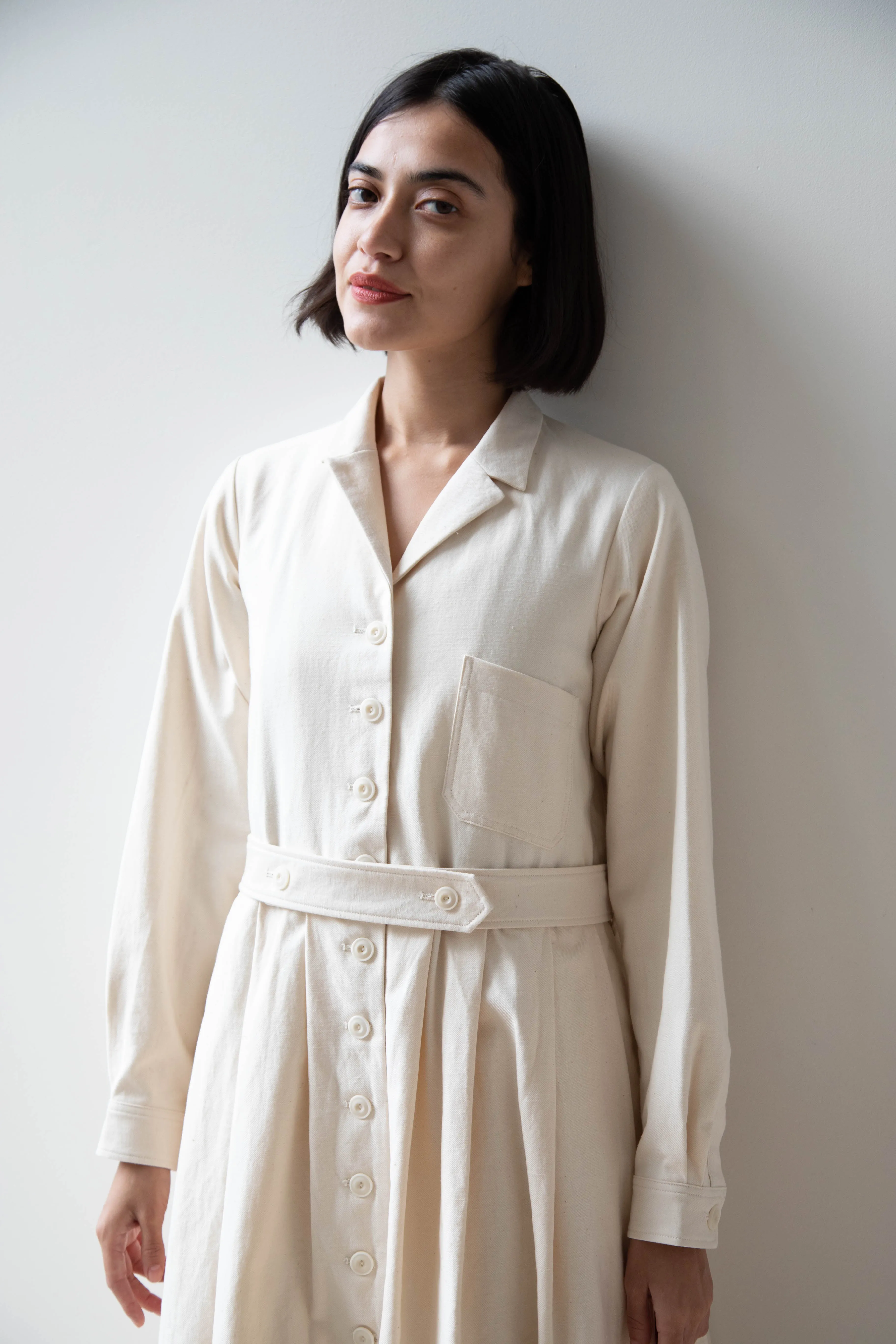 École De Curiosités | Dina Coat Dress in Ivory