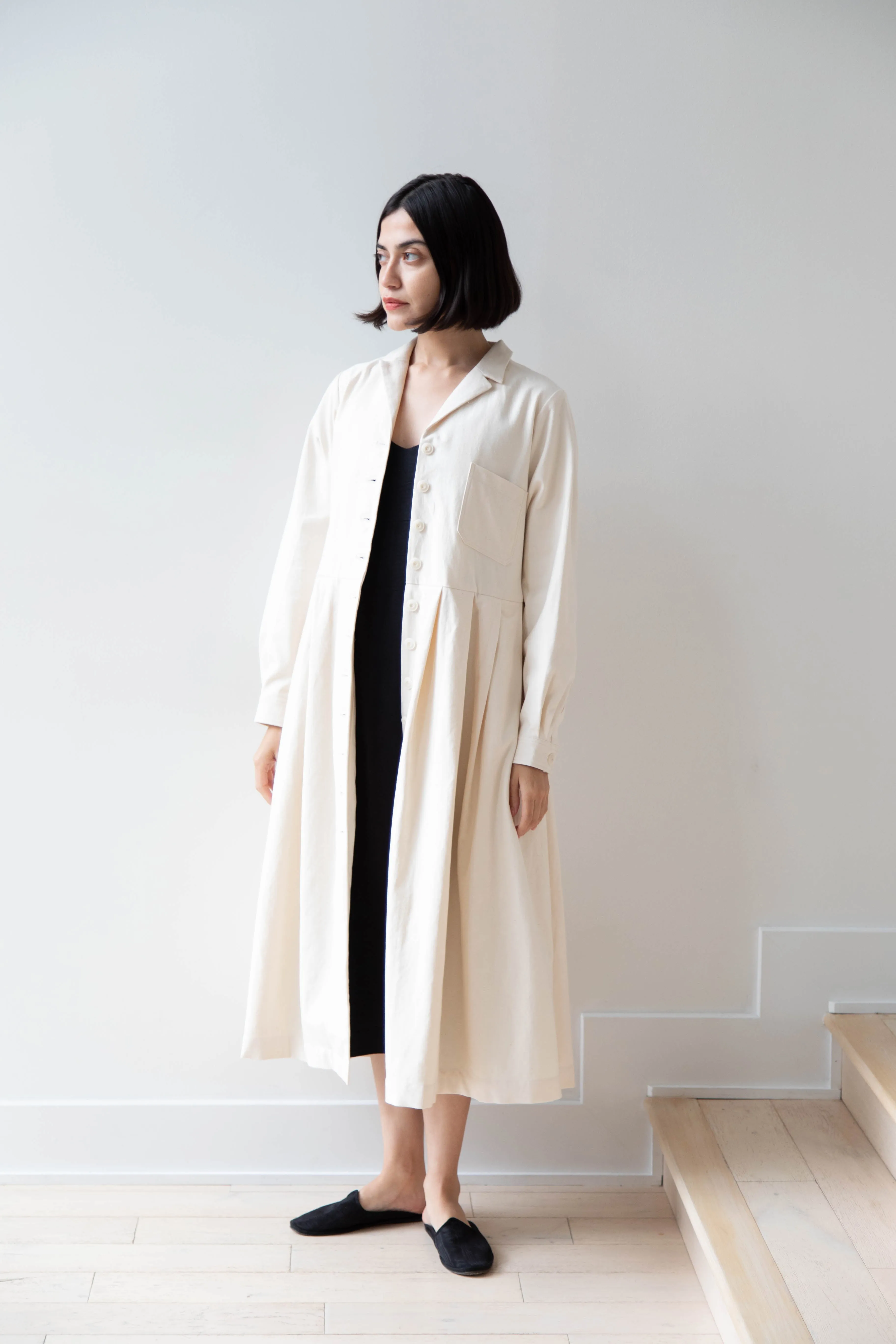 École De Curiosités | Dina Coat Dress in Ivory