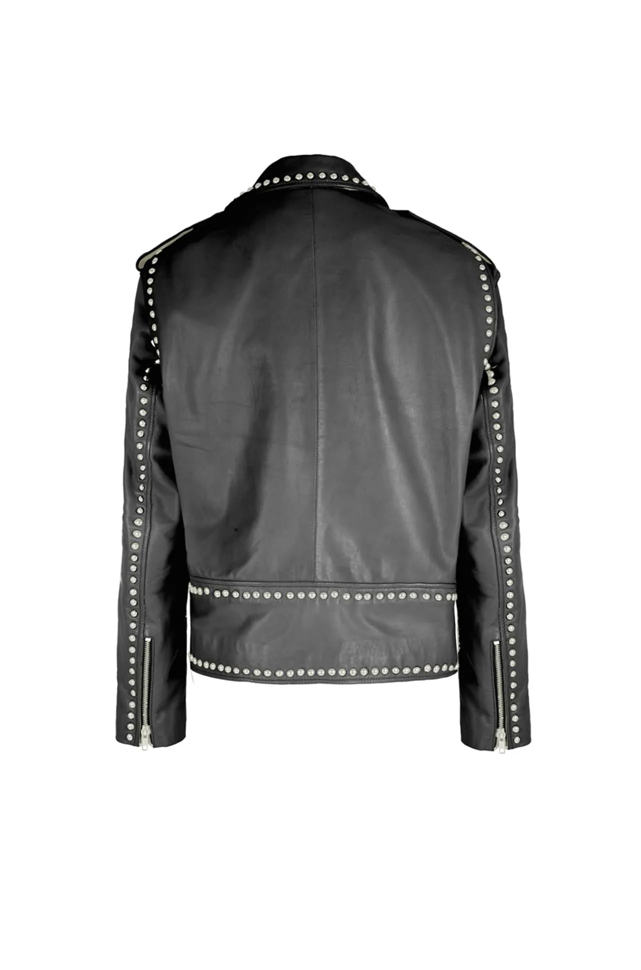 Cooper - Hide & Seek Star Studded Leather Jacket in Black