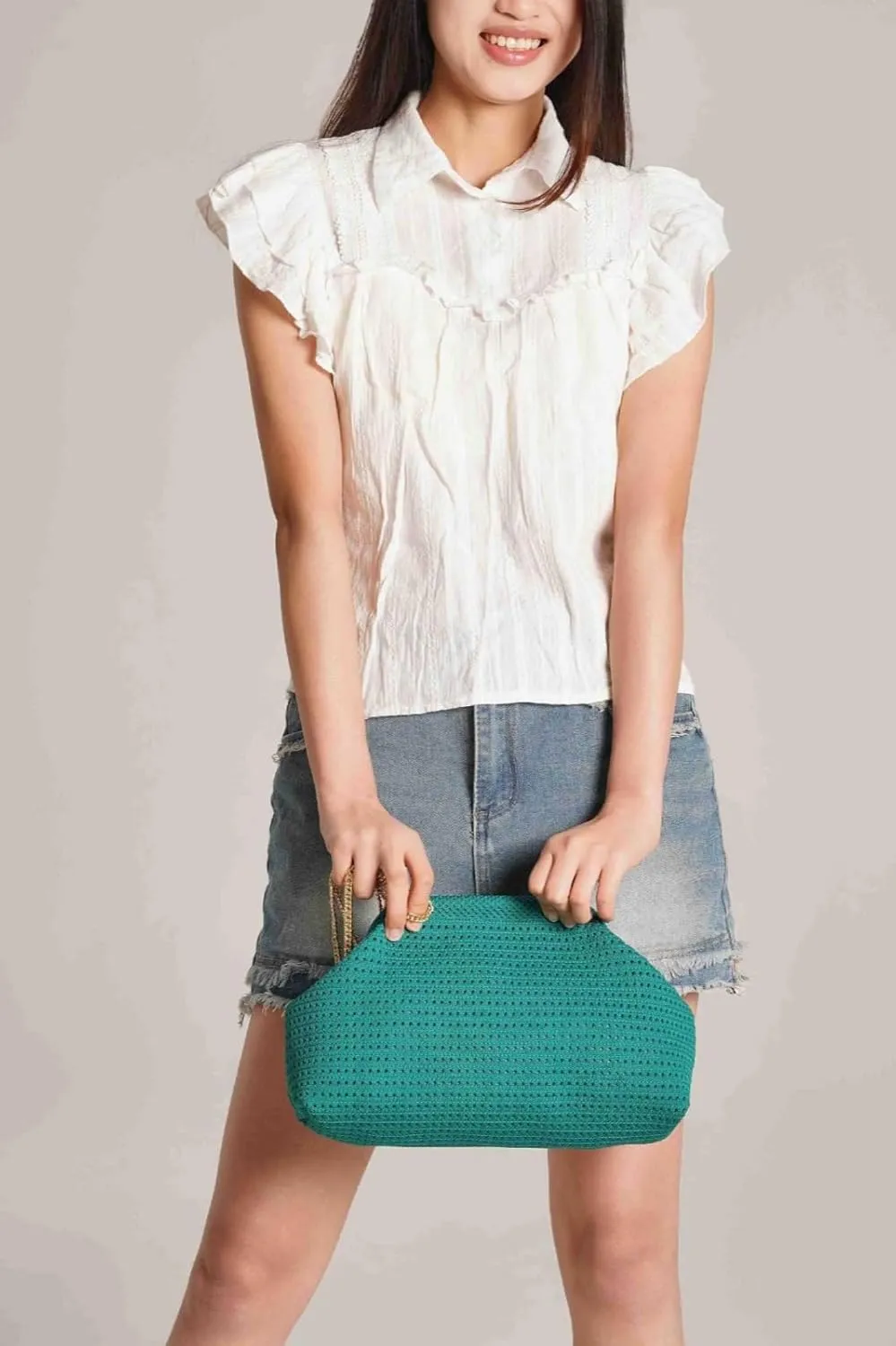 Crochet Clutch Summer Beach Purse Women 2025 Evening Handbag Woven Chain Crossbody Dumpling Knit Cloud Bag