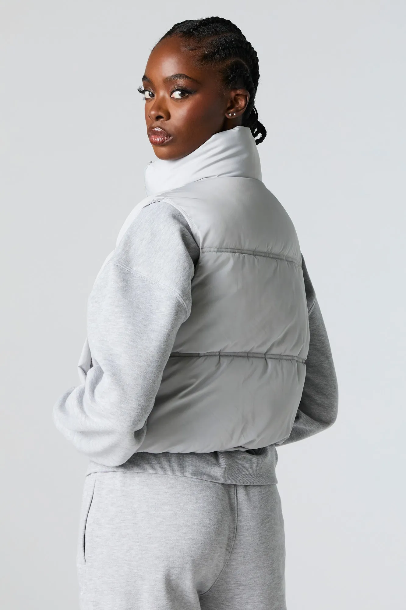 Cropped Puffer Vest