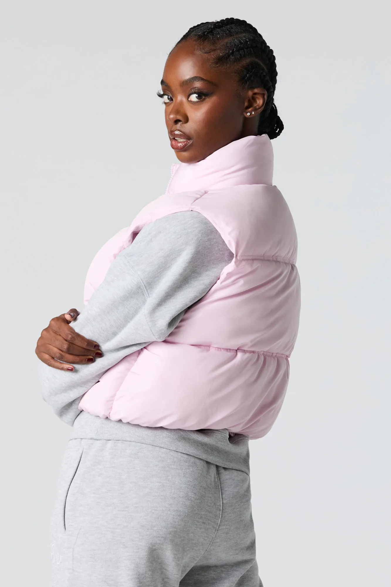 Cropped Puffer Vest