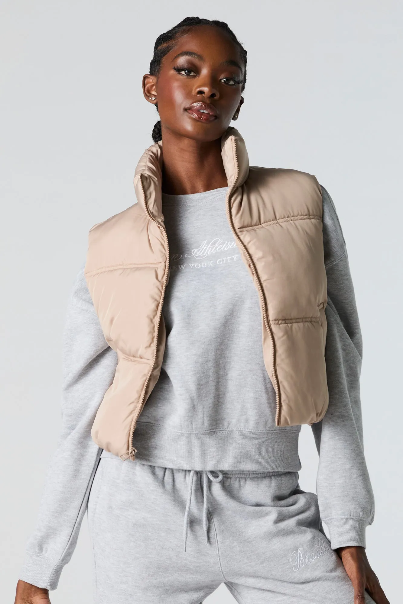 Cropped Puffer Vest