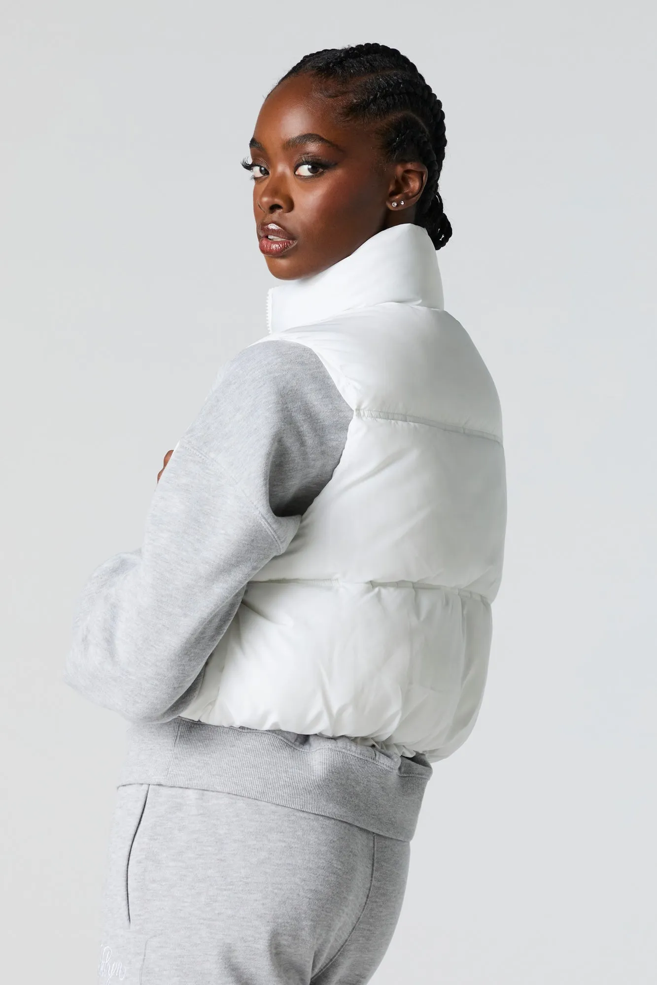 Cropped Puffer Vest