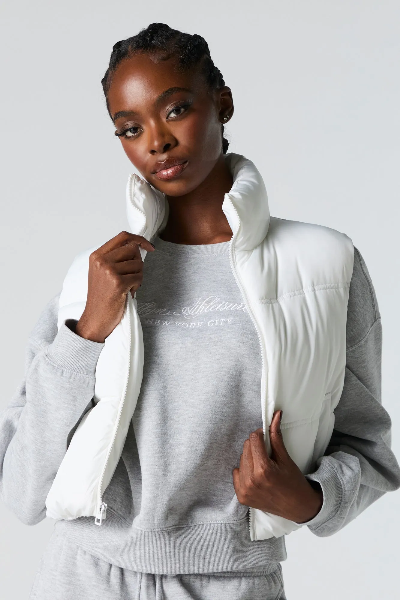 Cropped Puffer Vest