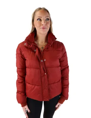 Deluc Brick Red Puffer Jacket (M; retail $199)