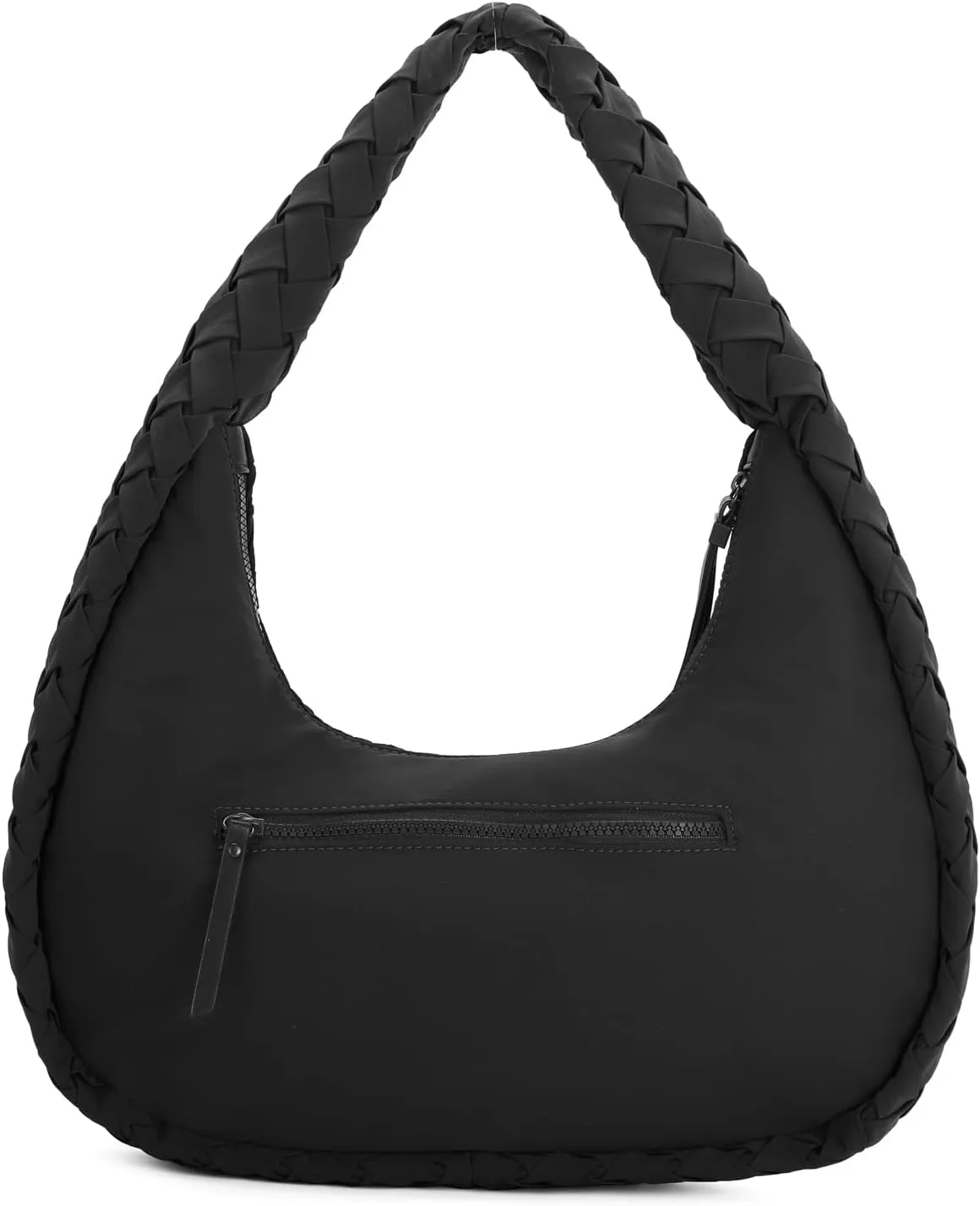 E Nylon Woven Hobo Bag for Women Large Tote Shoulder Handbag with Back Zipper Pocket