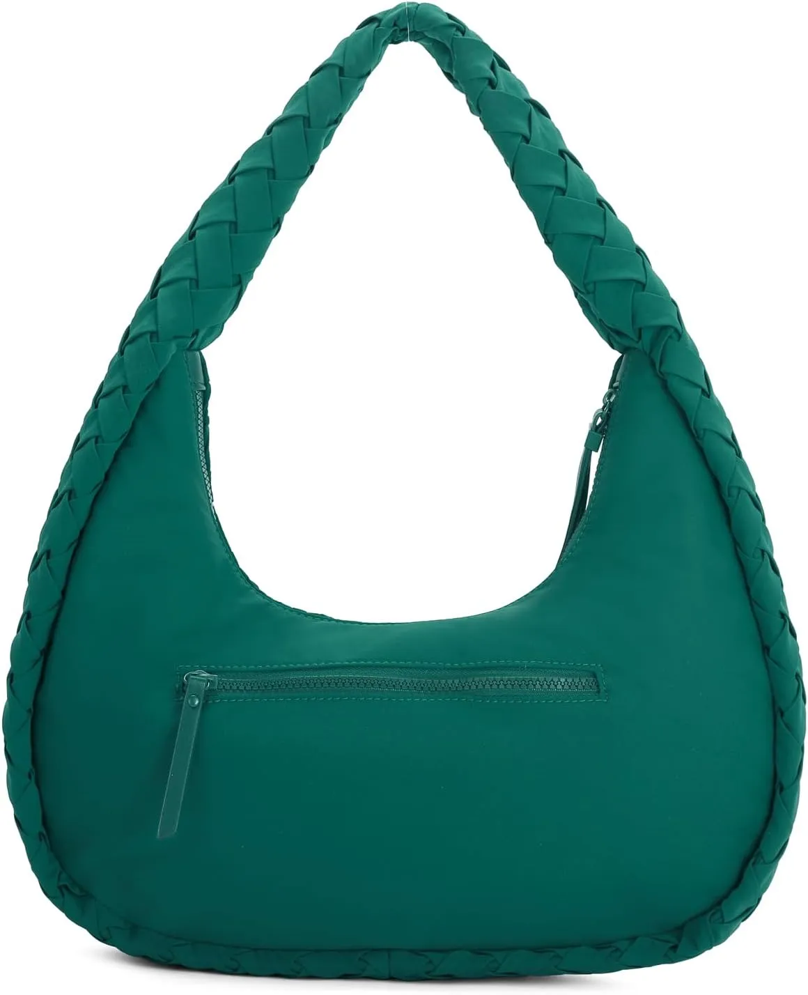 E Nylon Woven Hobo Bag for Women Large Tote Shoulder Handbag with Back Zipper Pocket