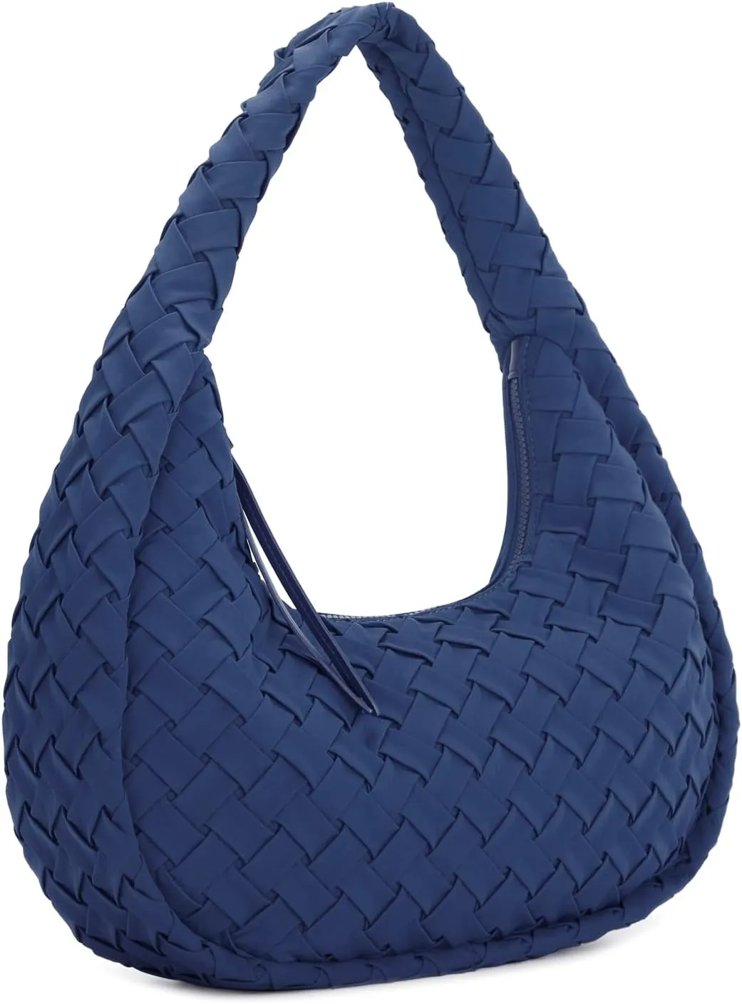 E Nylon Woven Hobo Bag for Women Large Tote Shoulder Handbag with Back Zipper Pocket