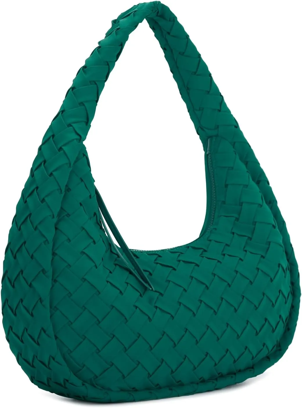 E Nylon Woven Hobo Bag for Women Large Tote Shoulder Handbag with Back Zipper Pocket