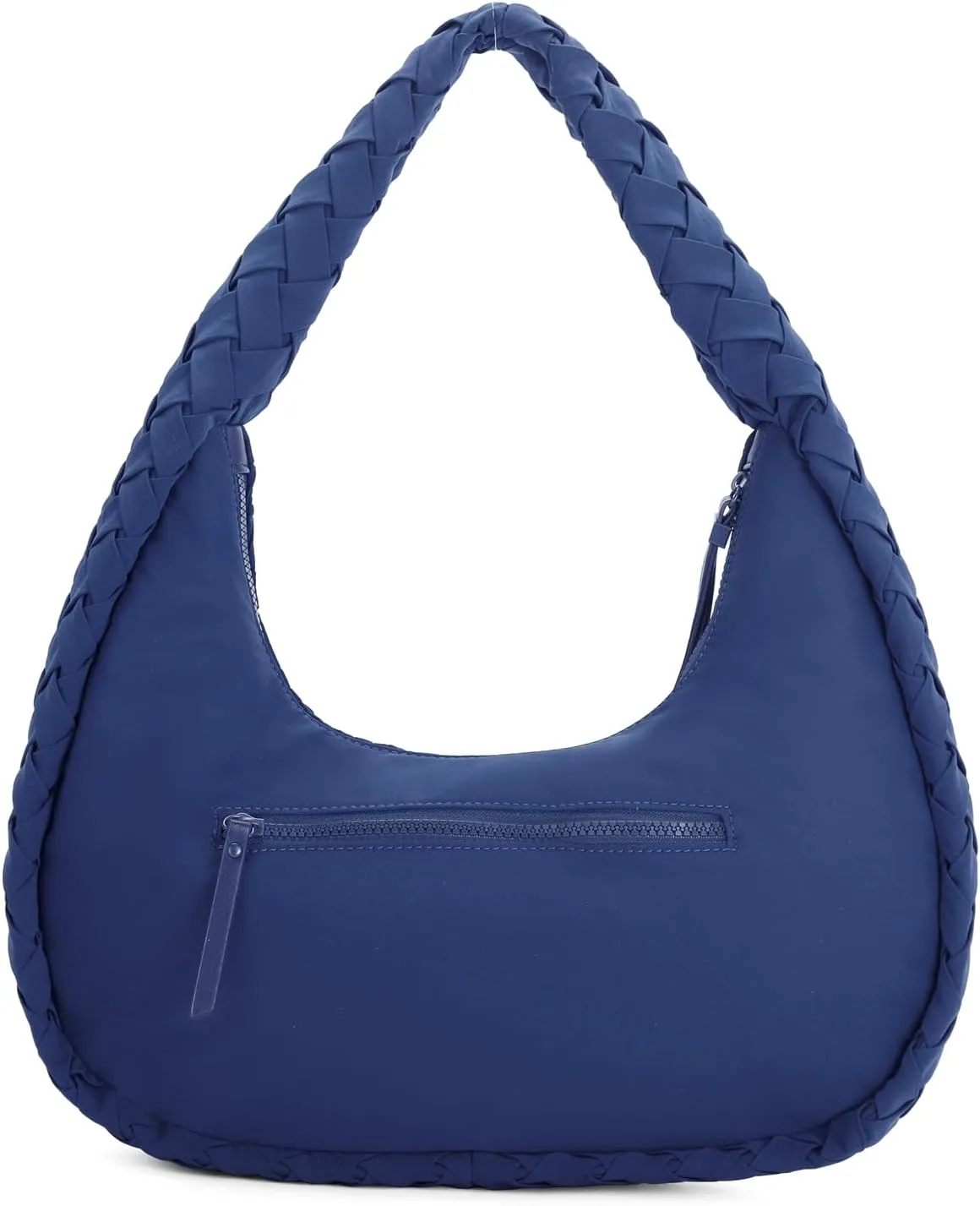 E Nylon Woven Hobo Bag for Women Large Tote Shoulder Handbag with Back Zipper Pocket