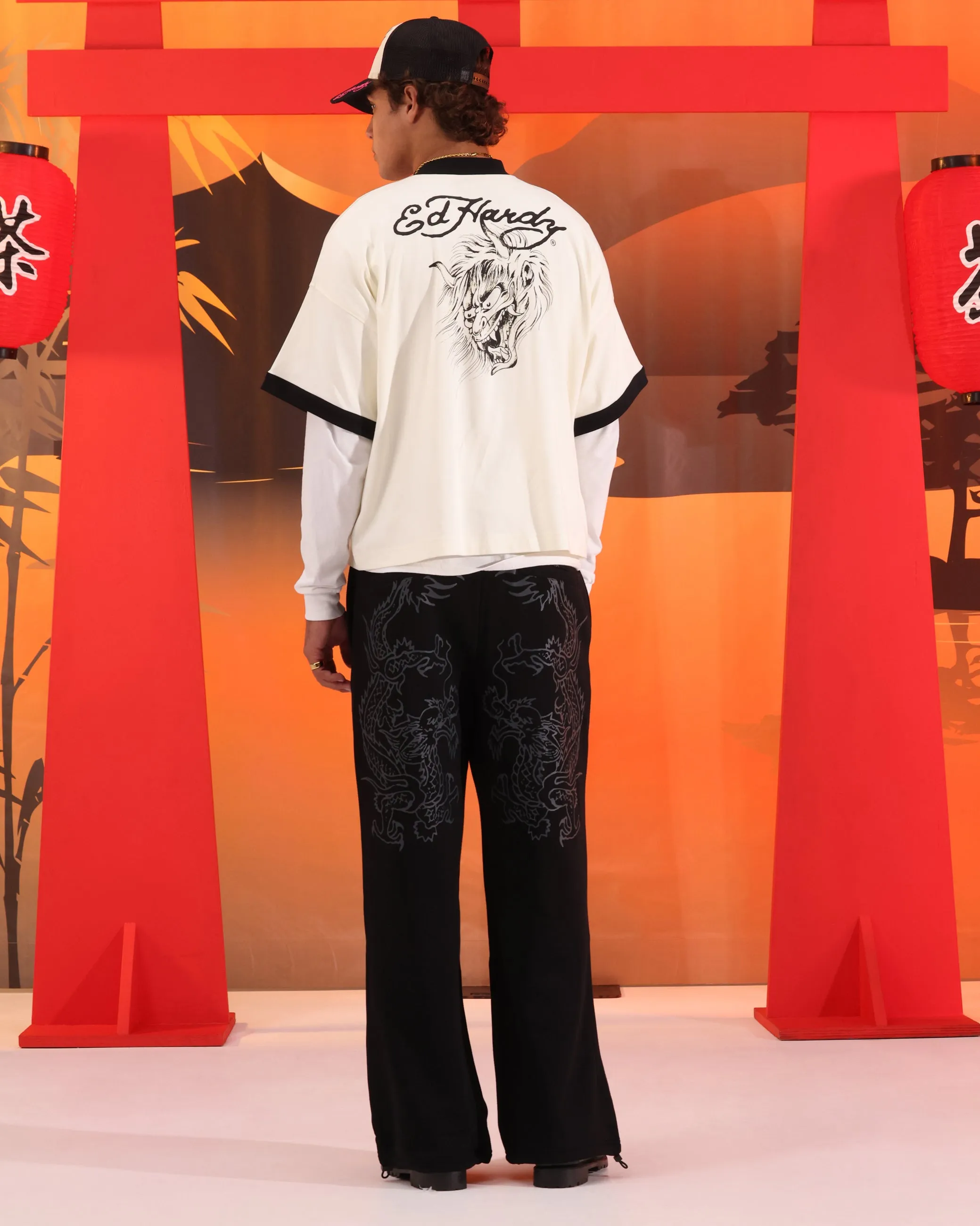 Ed Hardy Devil Ringer T-Shirt Off White
