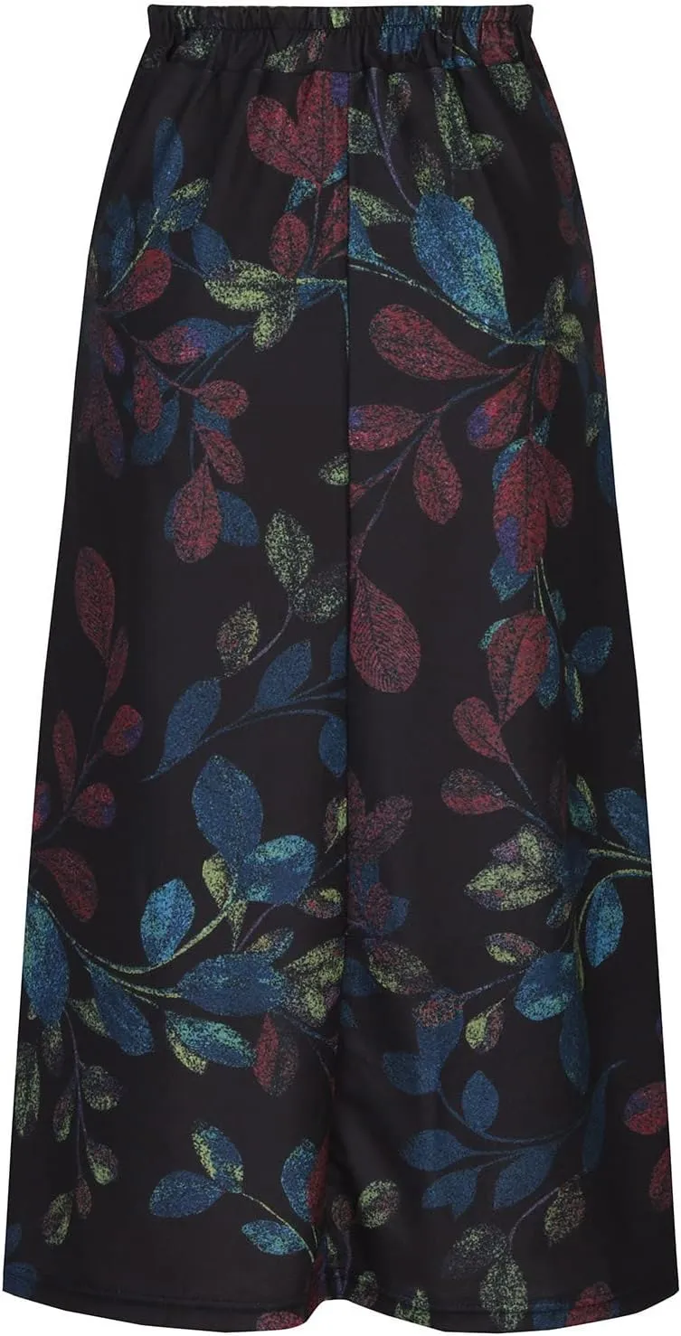 Fall Skirts for Women 2024 Long Length Casual Maxi Skirts Floral Print Plaid Beach Party Holiday Boho Skirt