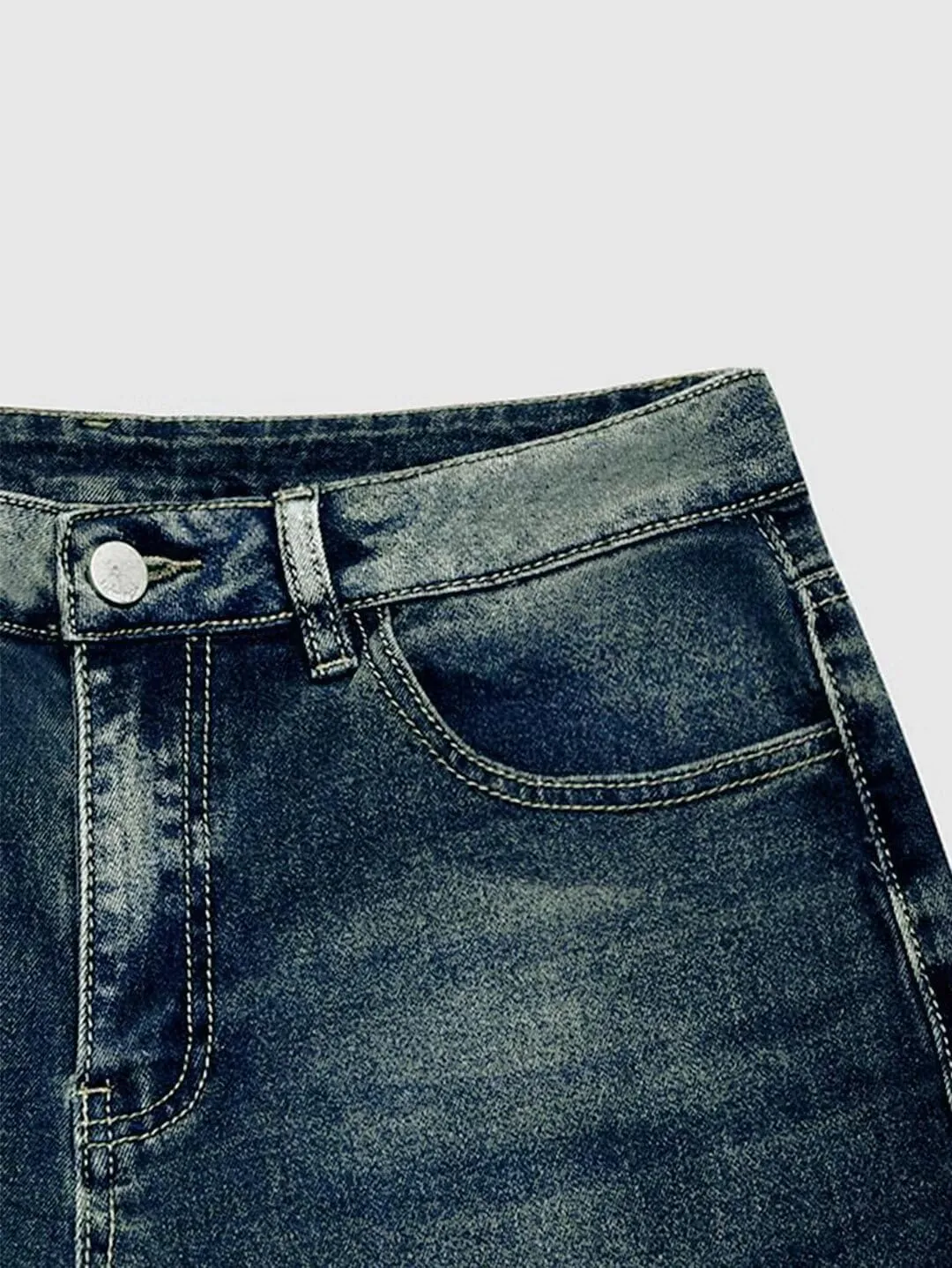 Flamingals Straight Wide Leg Jeans for Women Mid Waisted Casual Raw Hem Denim Capris Pants with Pockets