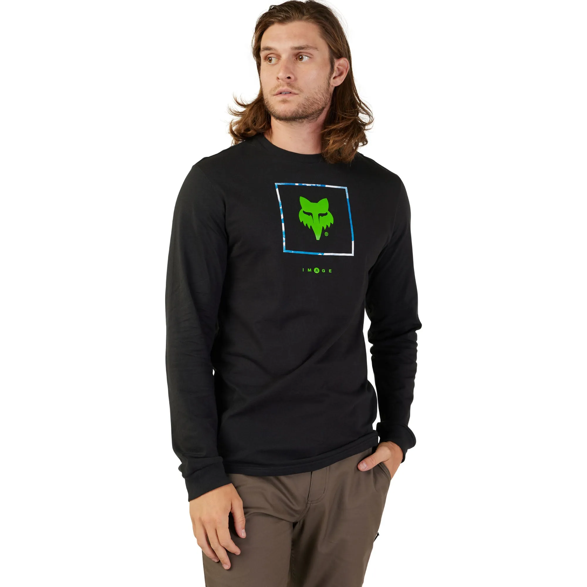 Fox Racing  Mens Atlas Long Sleeve Premium Tee T-Shirt Casual Cotton Black