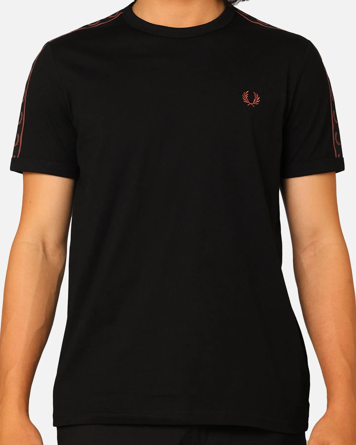 Fred Perry Contrast Tape Ringer T-Shirt Black/Whisky Brown