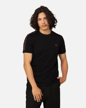 Fred Perry Contrast Tape Ringer T-Shirt Black/Whisky Brown