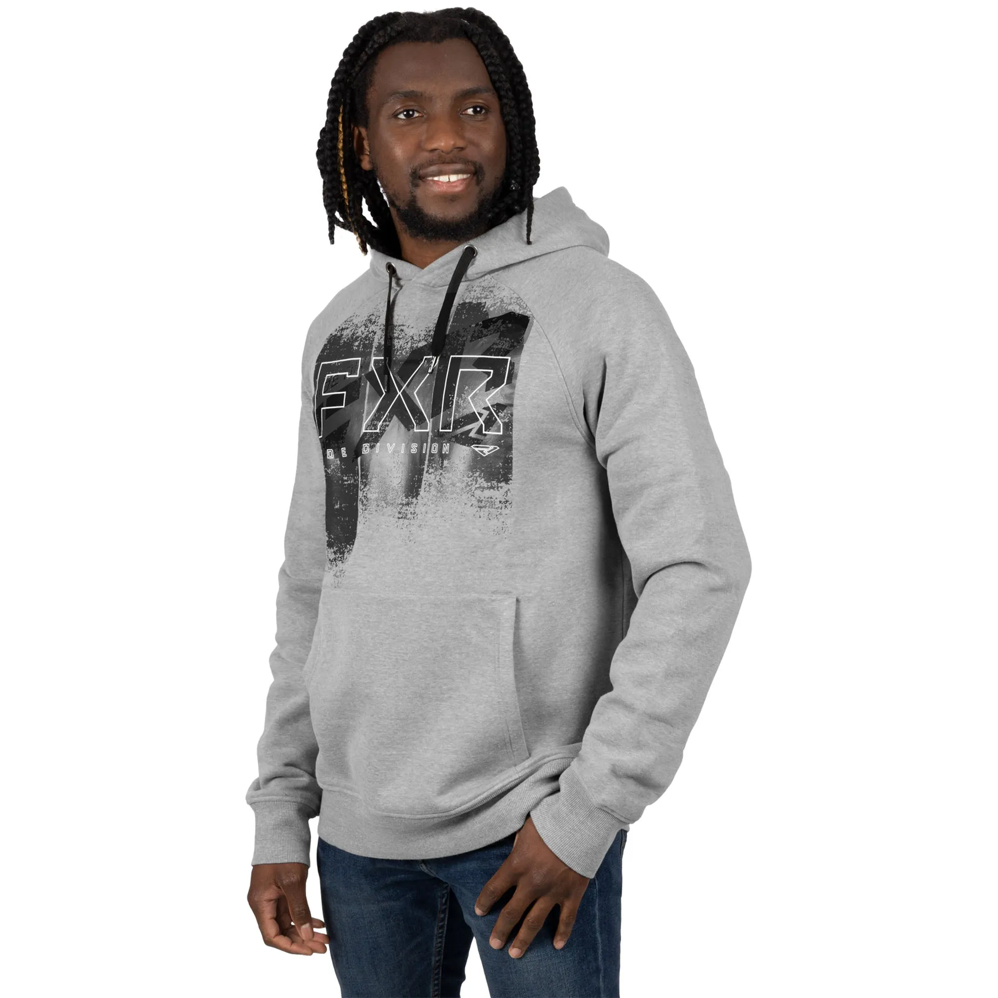 FXR Broadcast Pullover Hoodie Grey Heather/White