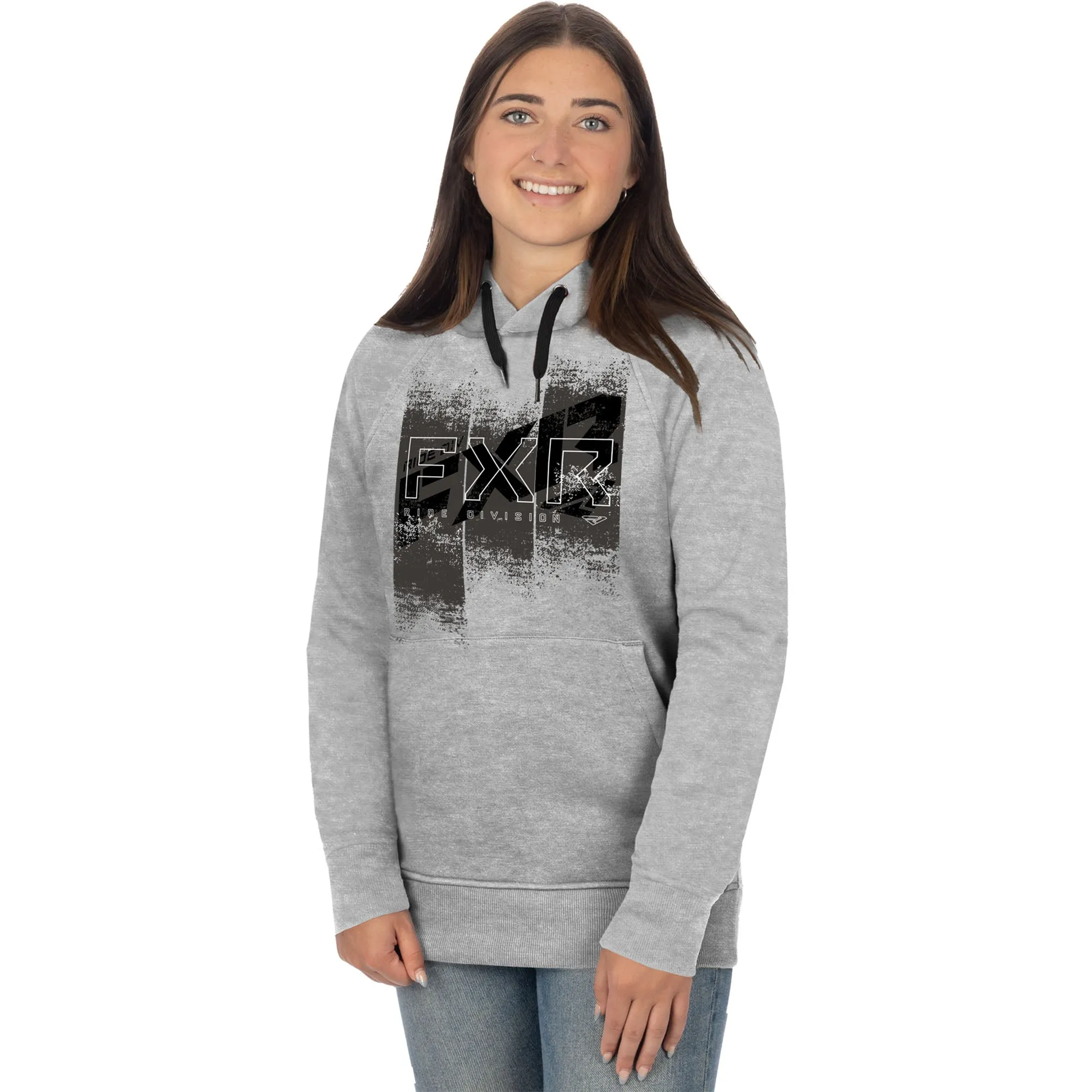FXR Broadcast Pullover Hoodie Grey Heather/White