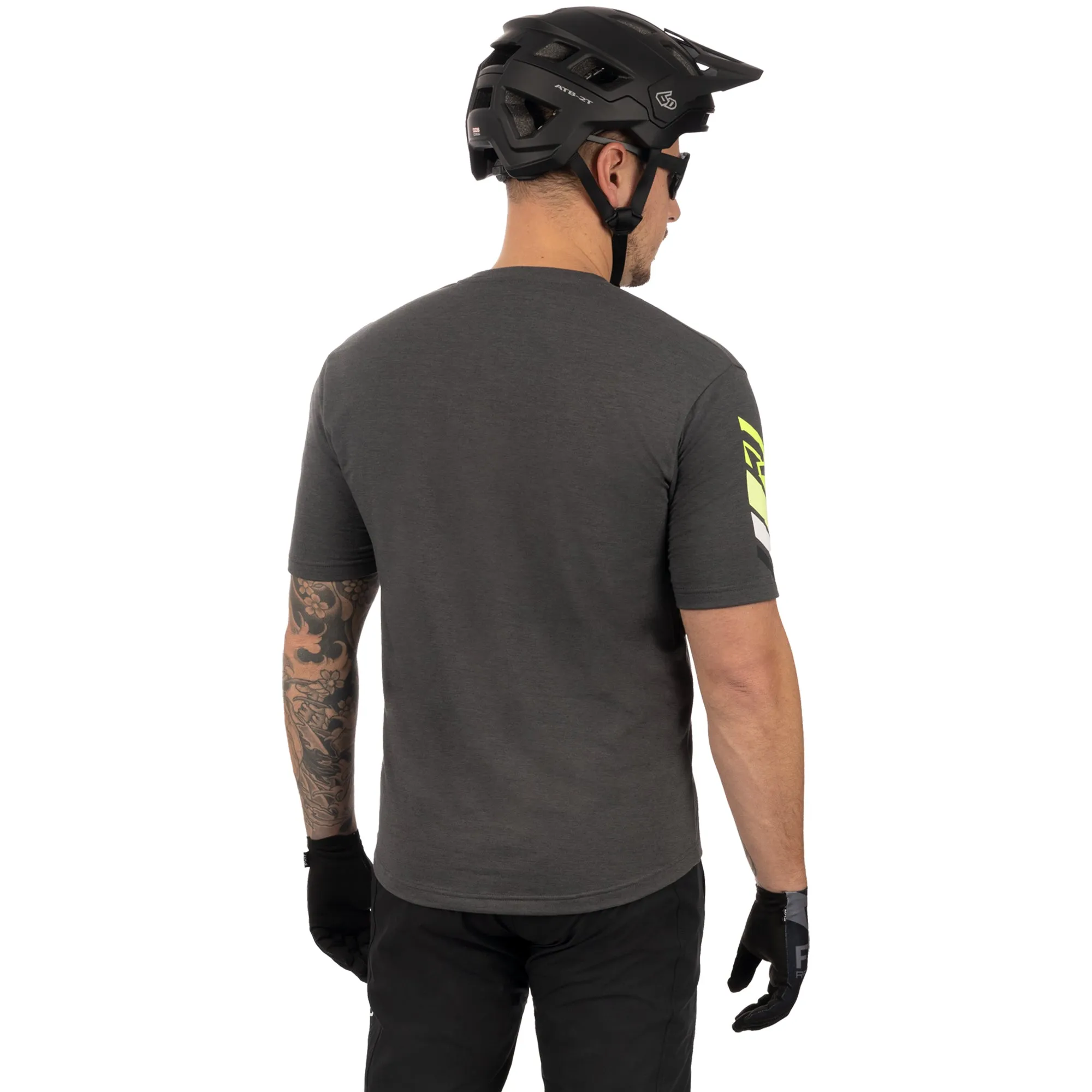 FXR Helium Tech Short Sleeve Jersey T-Shirt Charcoal Heather/HiVis