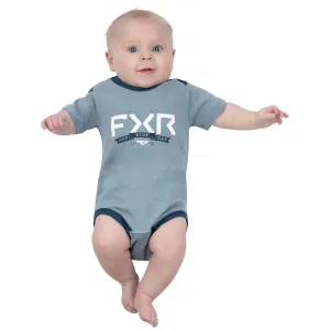 FXR  Infant Podium Short Sleeve Bodysuit Light Steel Dark Steel Cotton Full Snap