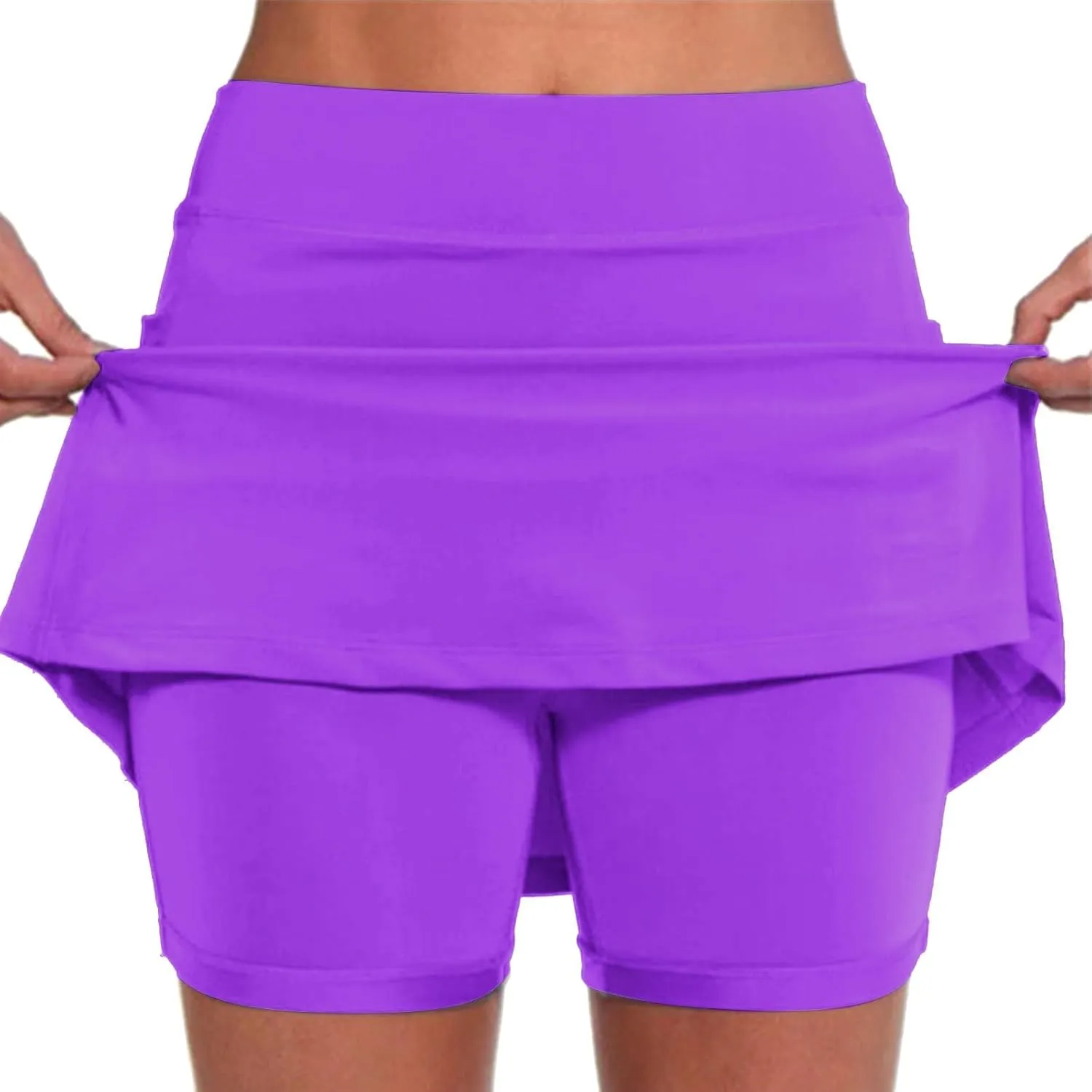 Generic Skorts for Women with Pockets - Lightweight Skirt Athletic Inner Shorts for Running Tennis Golf Workout Sports